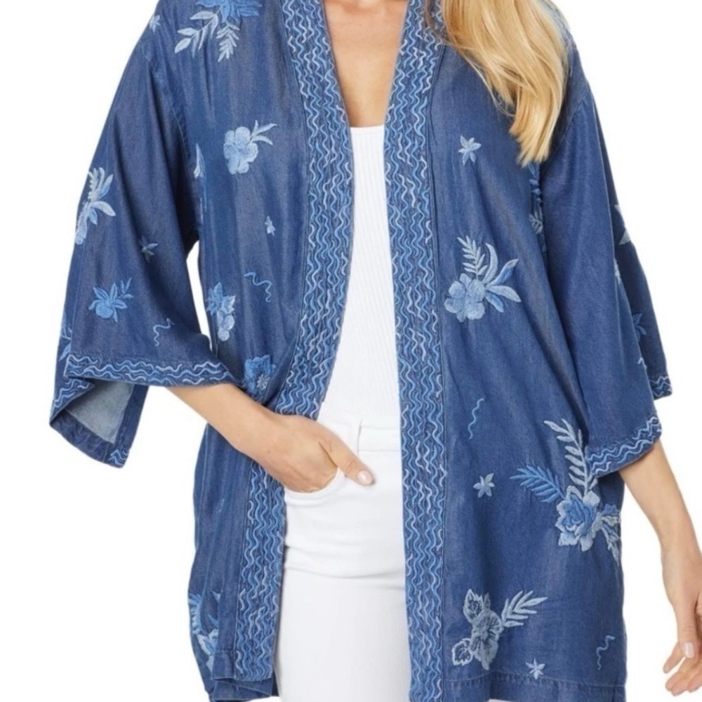 Johnny Was Marbella Embroidered Kimono Jacket